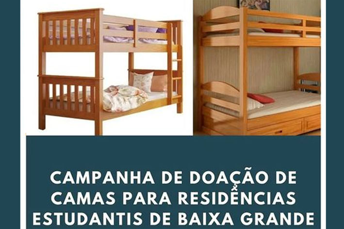 Associação dos Estudantes de Baixa Grande cria campanha para doação de camas para suas residências