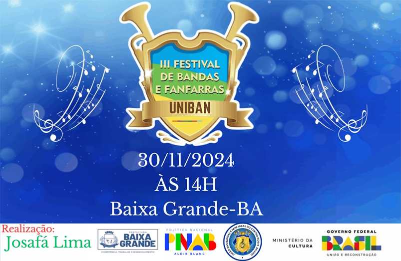 Baixa Grande sedia no próximo sábado o III Festival de Bandas e Fanfarras