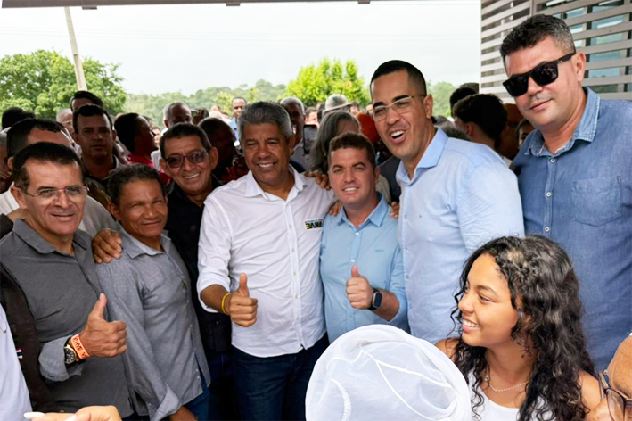 Canário e Adnaldo, prefeito e vice eleitos em Baixa Grande se encontram com lideranças do estado e governador Jerônimo